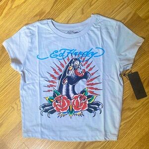 🔥🐅Ed Hardy Tattoo print crop top size Small NWT!🐅🔥